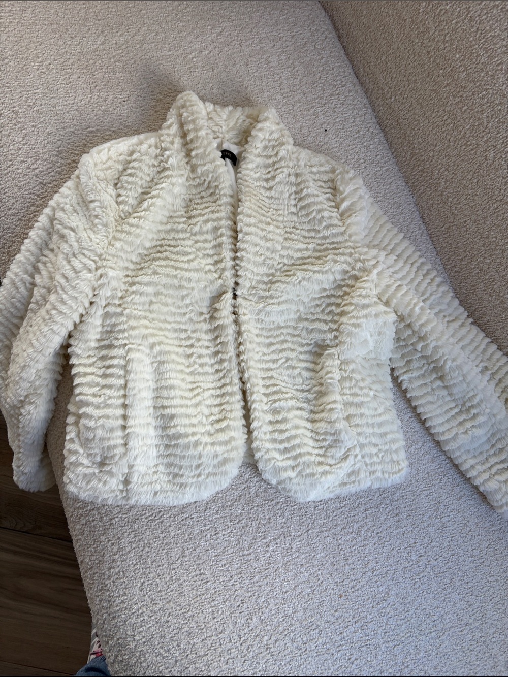 Cynthia Steffe Cream Faux Fur Teddy Jacket